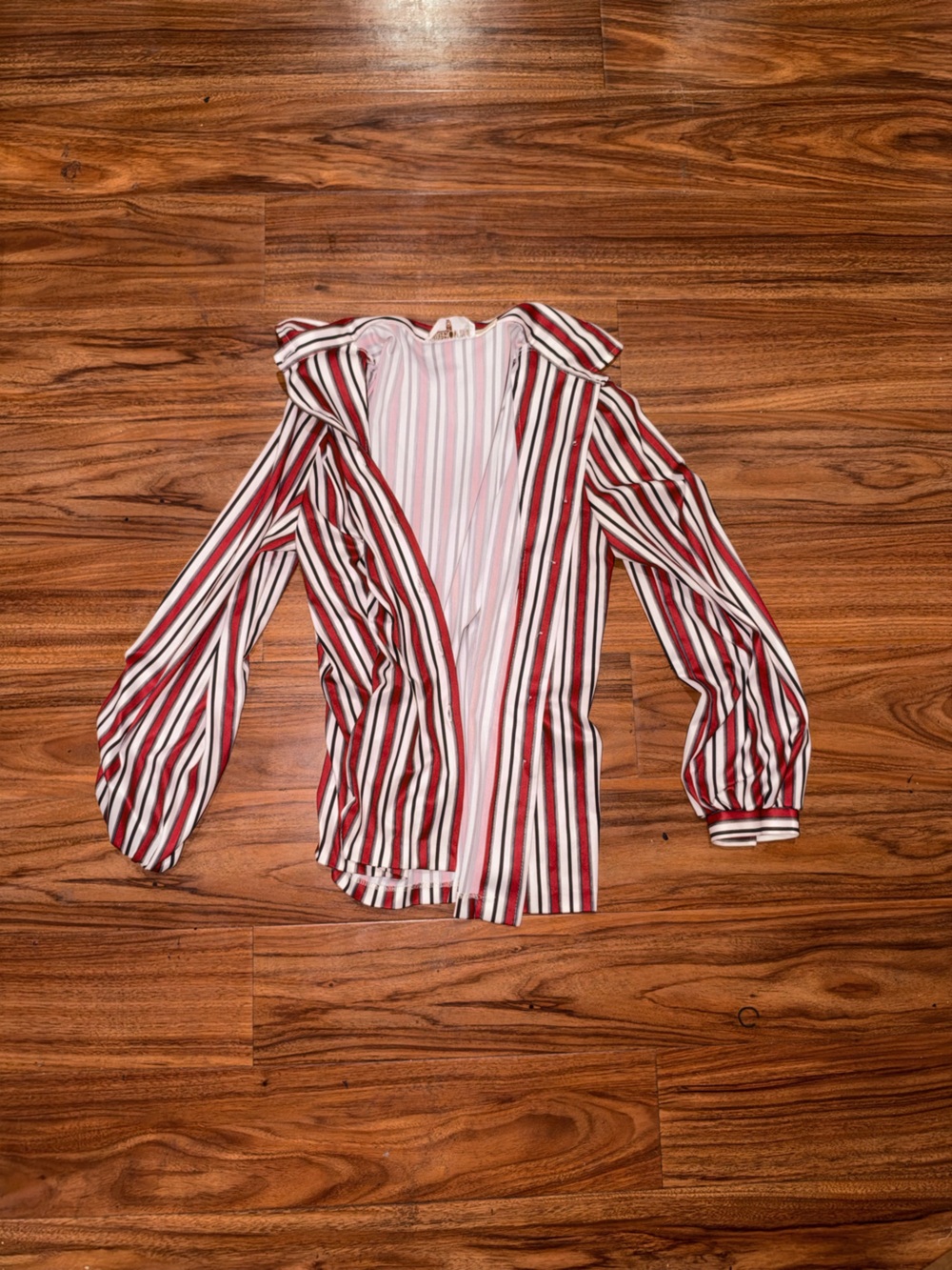 Black and red Striped button down shirt long sleeve